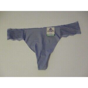 B.Tempt'd by Wacoal Seamless Lace Trim Thong Panty Womens Sz L Underwear Blue
